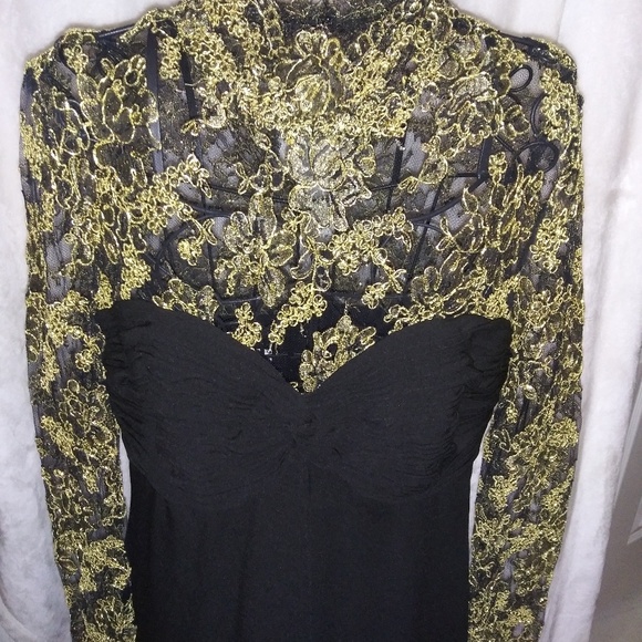 Stunning Vintage Black&Gold Gown - Picture 2 of 16